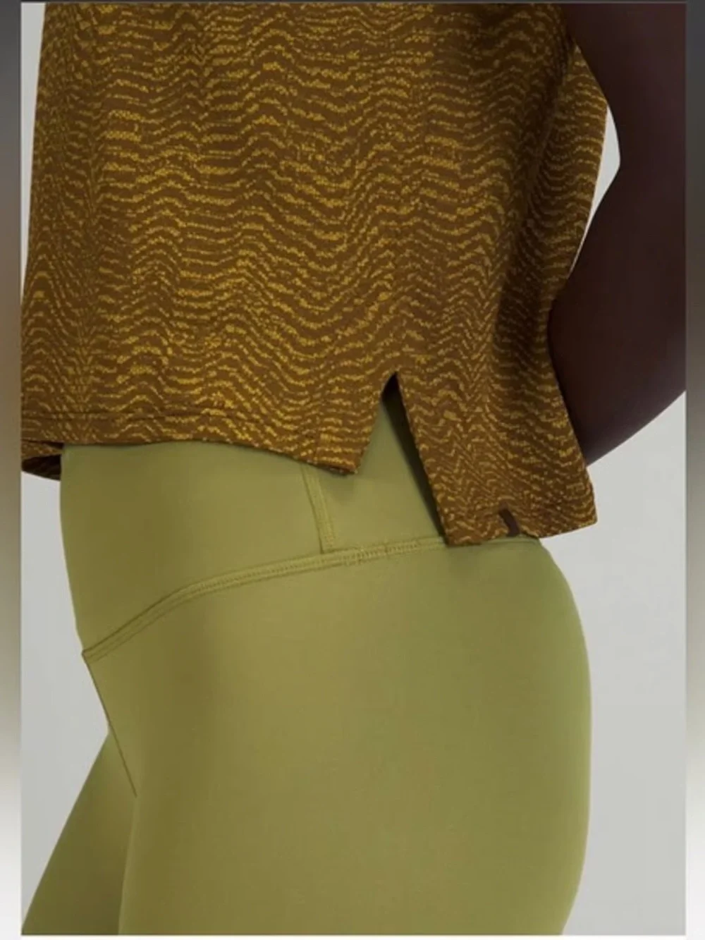 Lululemon Train To Be Crop Mesh Tank Top Ripple Wave in Auric Gold
